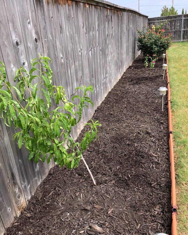 Fence Line Bed Cleanup & Fresh Mulch